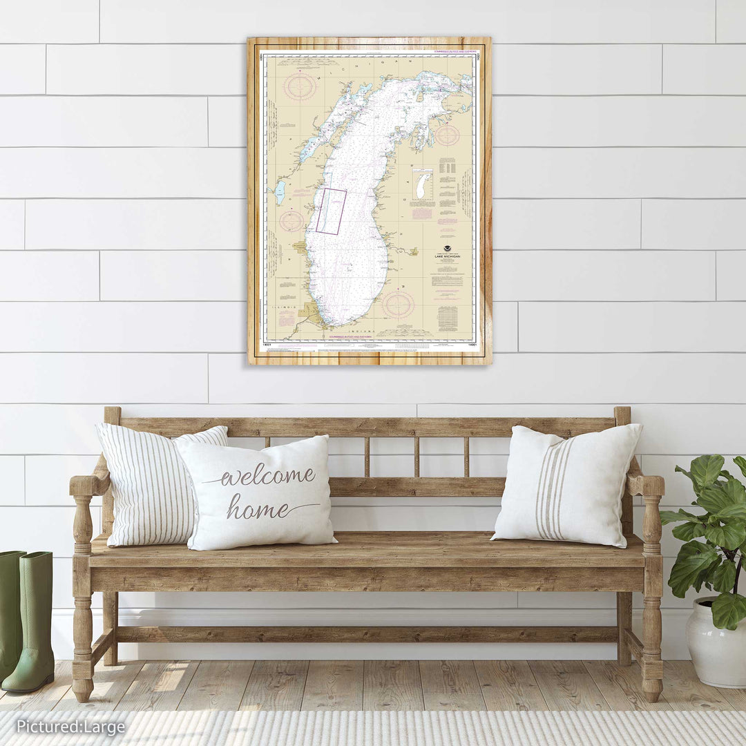 FP0151 - Lake Michigan Printed Nautical Map (NOAA) (Bronze)