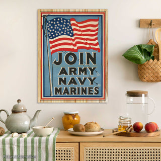 Join Army, Navy, Marines Vintage Poster