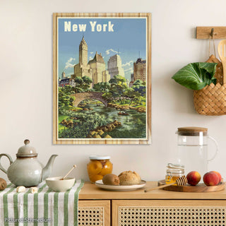 New York, Central Park Vintage Poster