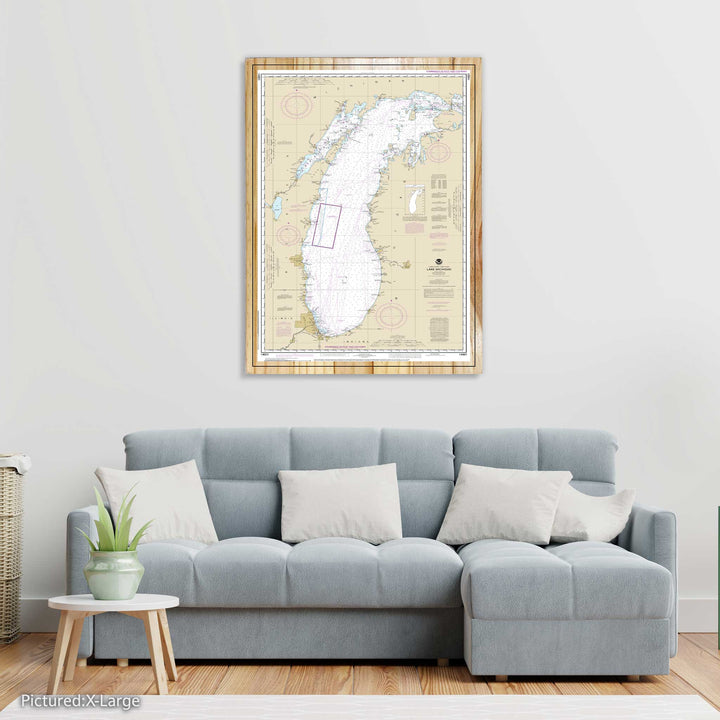 FP0151 - Lake Michigan Printed Nautical Map (NOAA) (Bronze)
