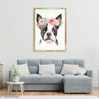 Boston Terrier Flower Crown