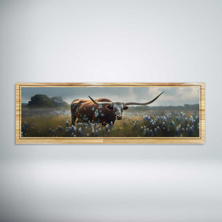 Longhorn in Blue Bonnets (Panoramic Sizing)
