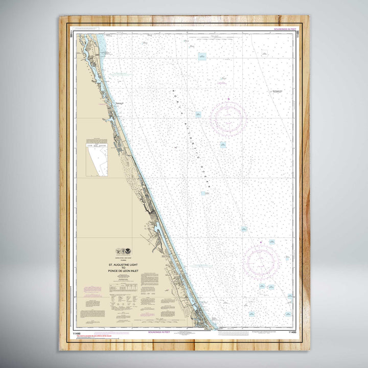 St. Augustine Light to Ponce De Leon Inlet Nautical Map (NOAA)