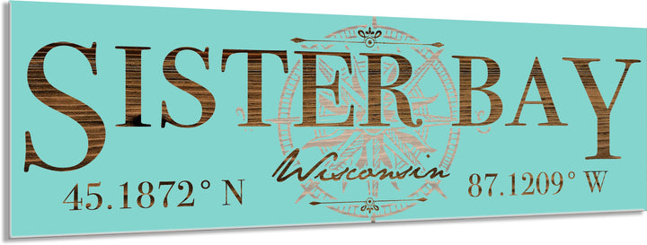 FP0151 - Sister Bay, WI Compass Engraved Stick (Bronze)