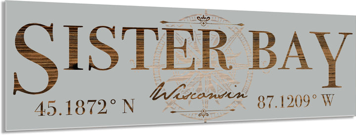 FP0151 - Sister Bay, WI Compass Engraved Stick (Bronze)