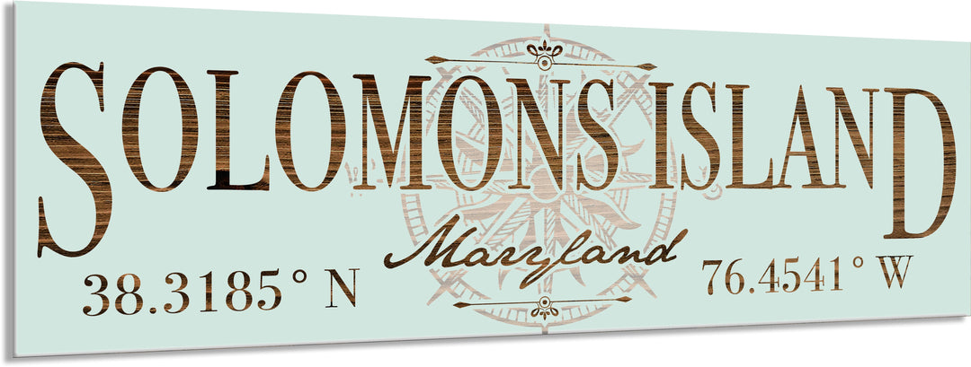 FP1354 - Solomons Island, MD Compass Engraved Stick (Bronze)