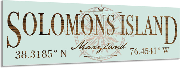 FP1354 - Solomons Island, MD Compass Engraved Stick (Bronze)
