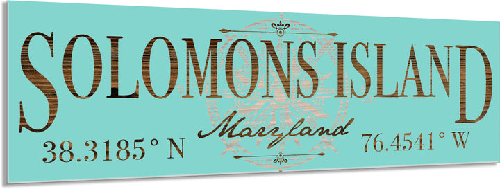 FP1354 - Solomons Island, MD Compass Engraved Stick (Bronze)