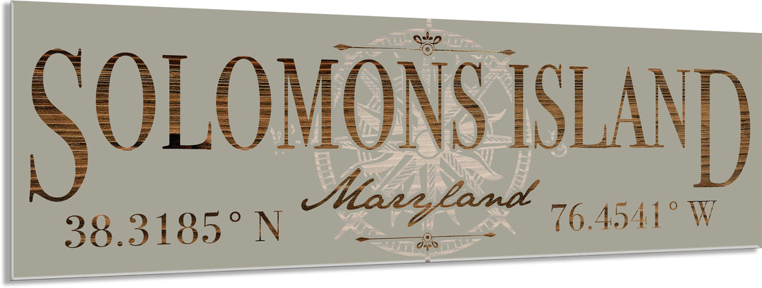 FP1354 - Solomons Island, MD Compass Engraved Stick (Bronze)