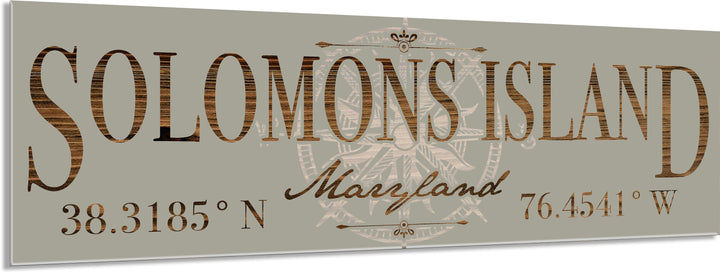 FP1354 - Solomons Island, MD Compass Engraved Stick (Bronze)