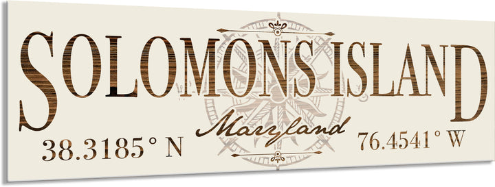 FP1354 - Solomons Island, MD Compass Engraved Stick (Bronze)