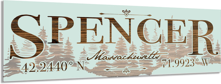 FP0805 - Spencer Treeline, MA Engraved Stick (Standard)