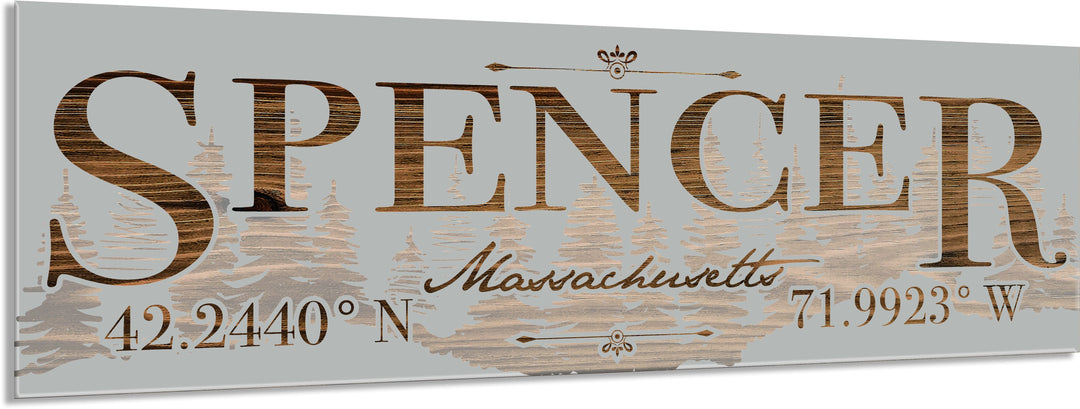 FP0805 - Spencer Treeline, MA Engraved Stick (Standard)