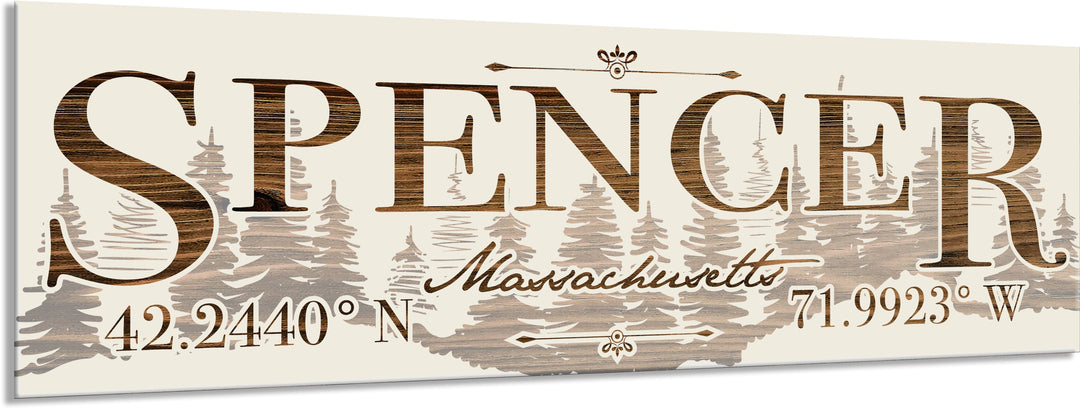 FP0805 - Spencer Treeline, MA Engraved Stick (Standard)