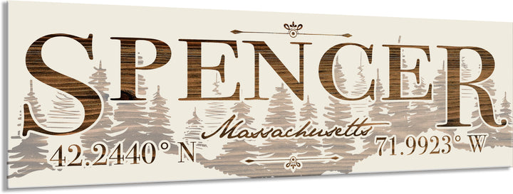 FP0805 - Spencer Treeline, MA Engraved Stick (Standard)