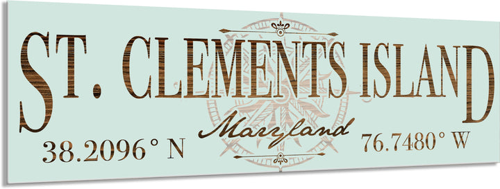FP1354 - St. Clements Island, MD Compass Engraved Stick (Bronze)