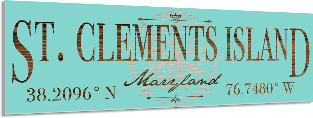 FP1354 - St. Clements Island, MD Compass Engraved Stick (Bronze)