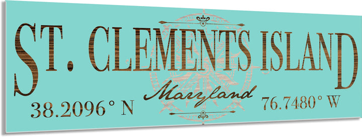 FP1354 - St. Clements Island, MD Compass Engraved Stick (Bronze)