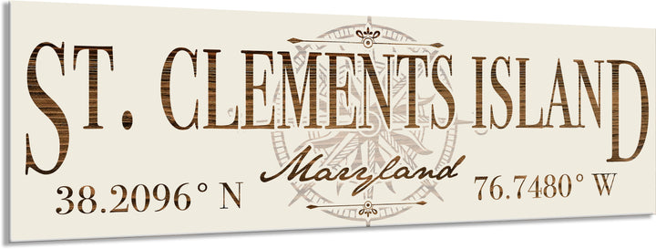 FP1354 - St. Clements Island, MD Compass Engraved Stick (Bronze)