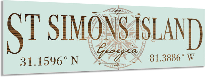 FP0732 - St Simons Island, GA Compass Engraved Stick (Standard)