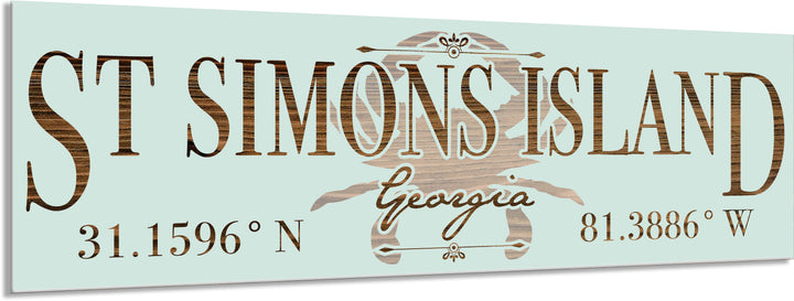 FP0732 - St Simons Island, GA Crab Engraved Stick (Standard)