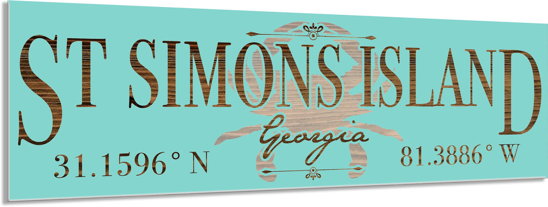 FP0732 - St Simons Island, GA Crab Engraved Stick (Standard)