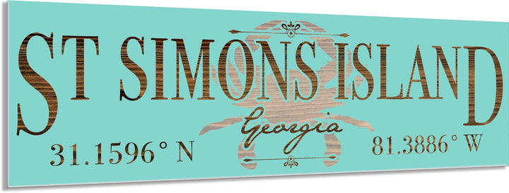 FP0732 - St Simons Island, GA Crab Engraved Stick (Standard)