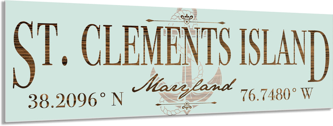 FP1354 - St. Clements Island, MD Anchor Engraved Stick (Bronze)