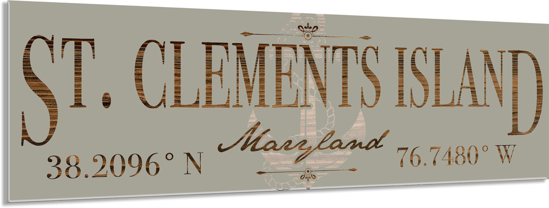 FP1354 - St. Clements Island, MD Anchor Engraved Stick (Bronze)