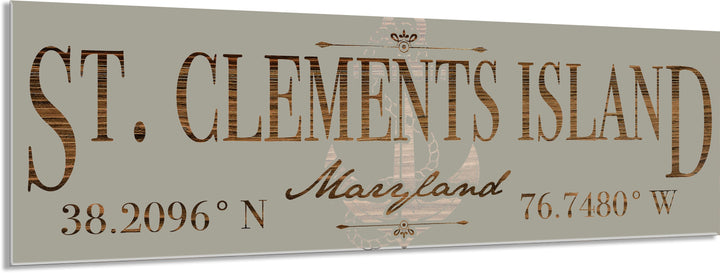 FP1354 - St. Clements Island, MD Anchor Engraved Stick (Bronze)