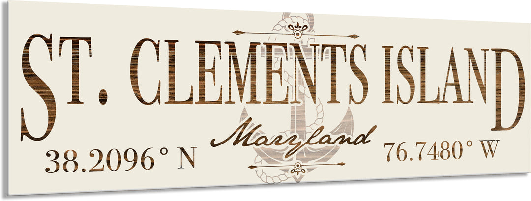 FP1354 - St. Clements Island, MD Anchor Engraved Stick (Bronze)