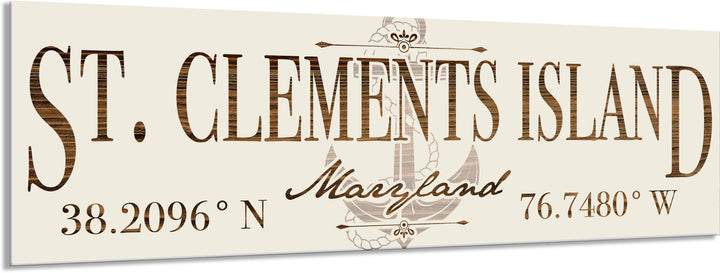 FP1354 - St. Clements Island, MD Anchor Engraved Stick (Bronze)