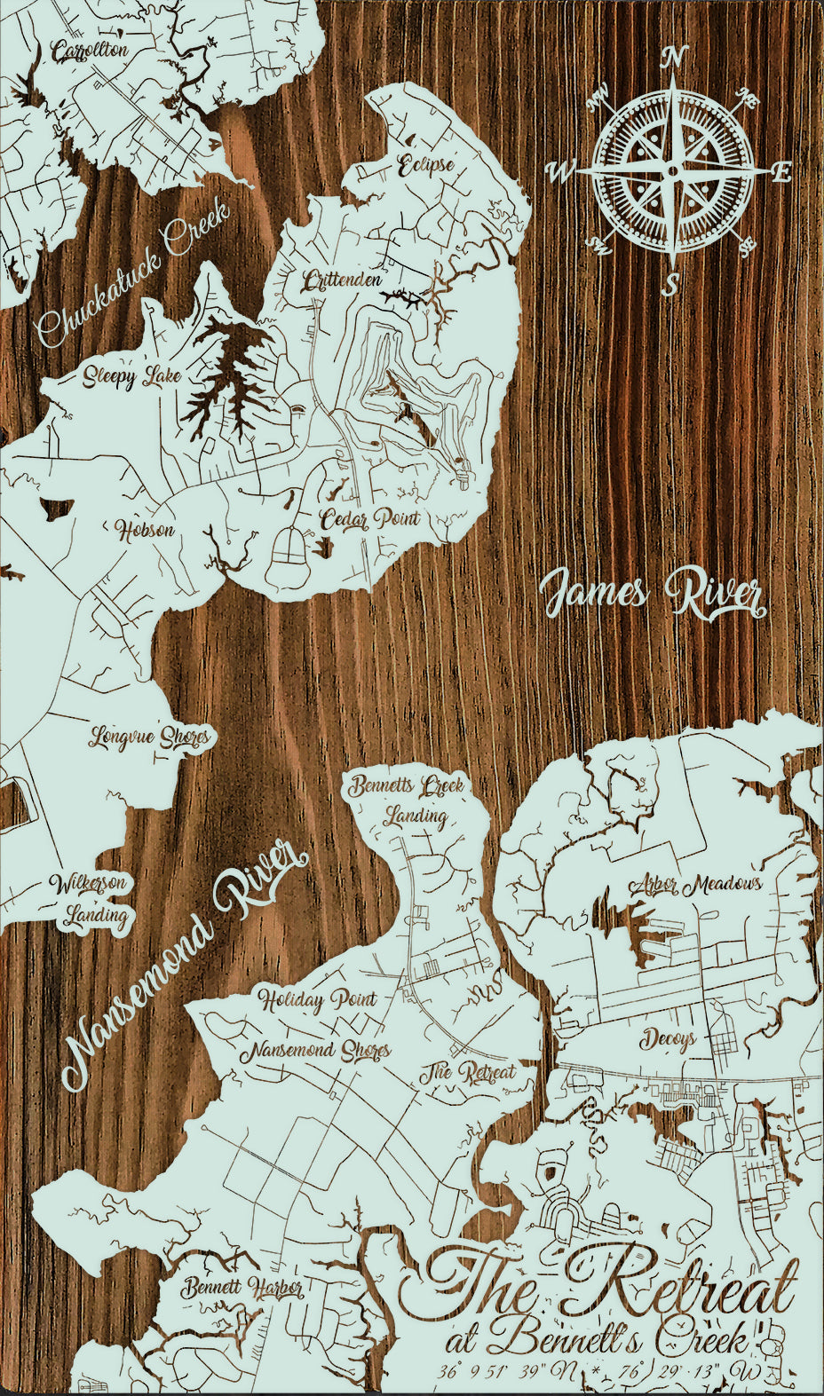 FP0528 - Suffolk, VA Area Engraved Map (Standard)