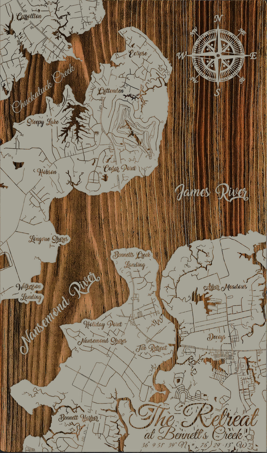 FP0528 - Suffolk, VA Area Engraved Map (Standard)