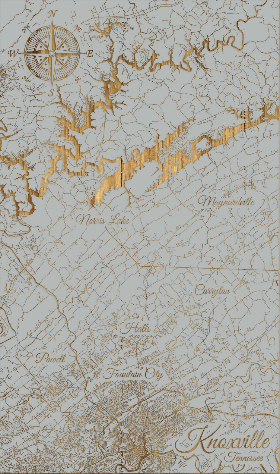 FP1860 North Knoxville Engraved Map Bronze TN027 0005 