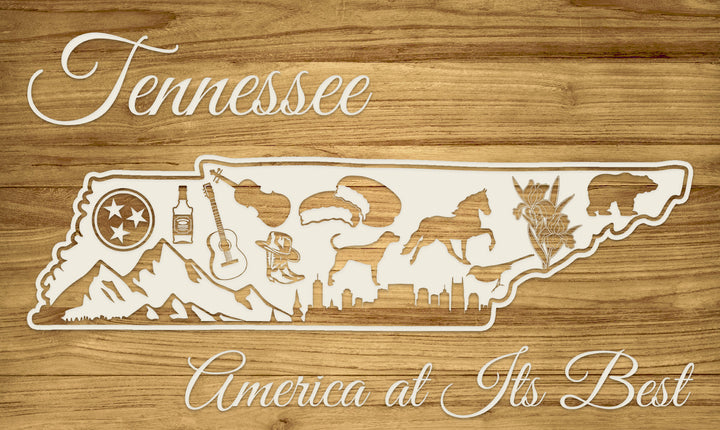 FP1589 - Tennessee Abstract, TN Engraved Map (Standard)