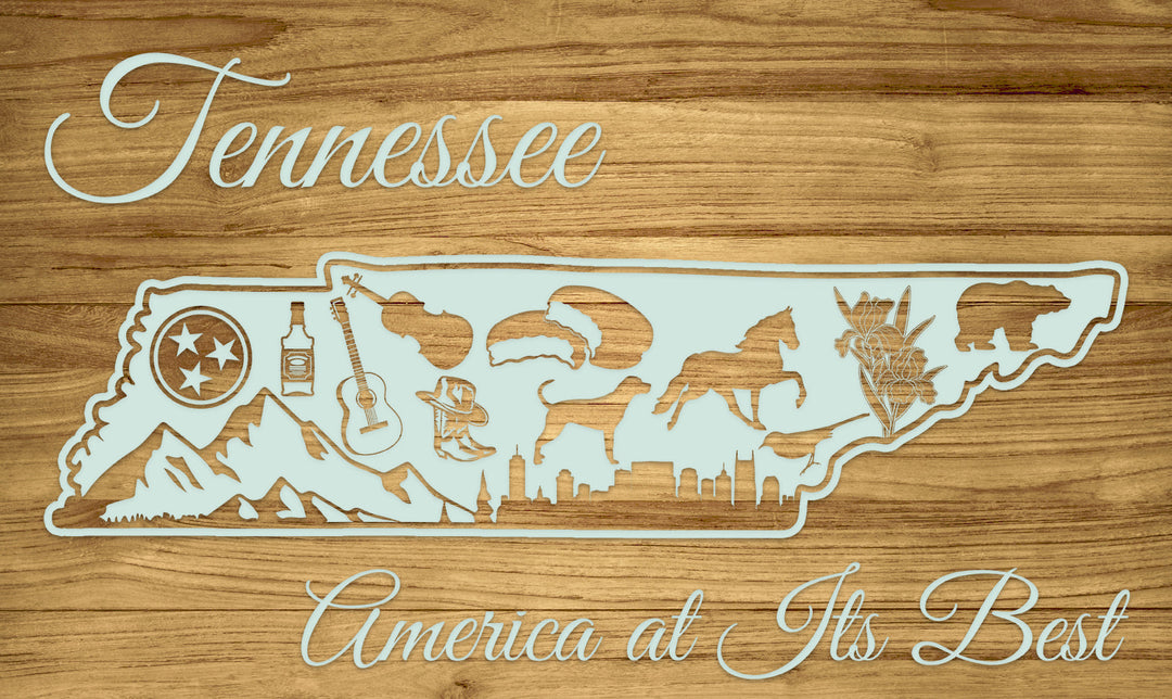 FP1589 - Tennessee Abstract, TN Engraved Map (Standard)