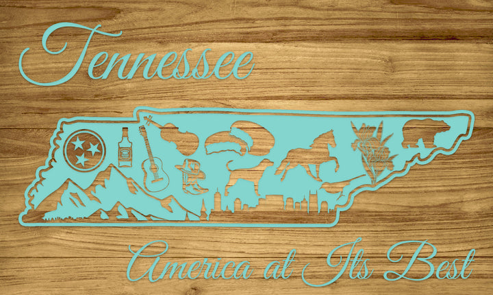 FP1589 - Tennessee Abstract, TN Engraved Map (Standard)