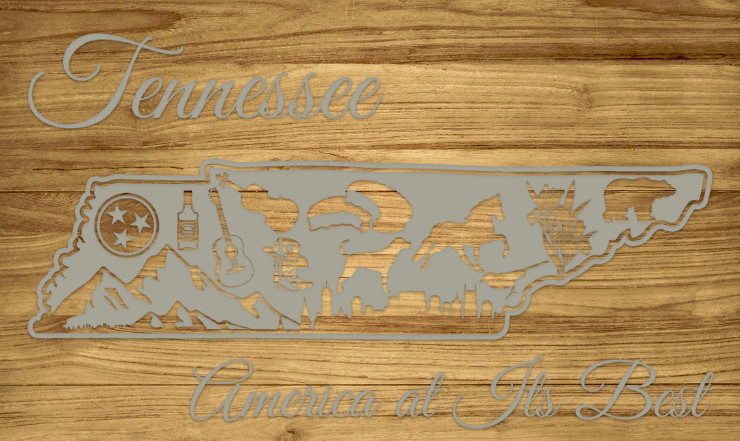 FP1589 - Tennessee Abstract, TN Engraved Map (Standard)