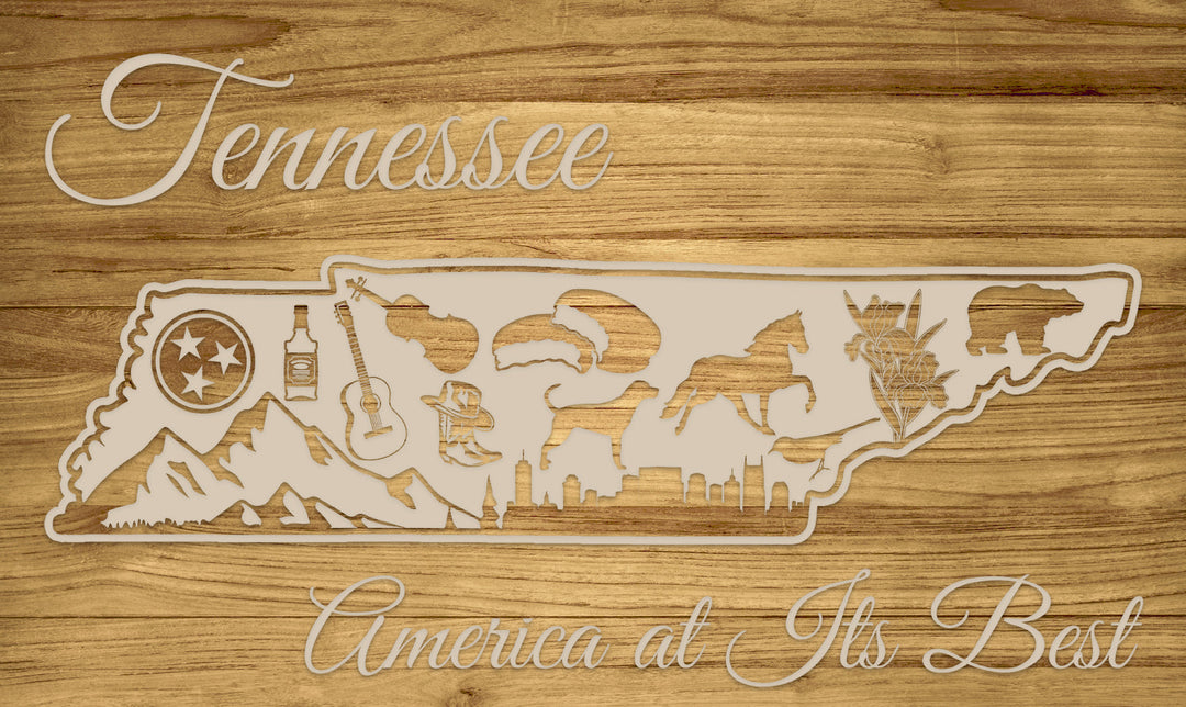 FP1589 - Tennessee Abstract, TN Engraved Map (Standard)