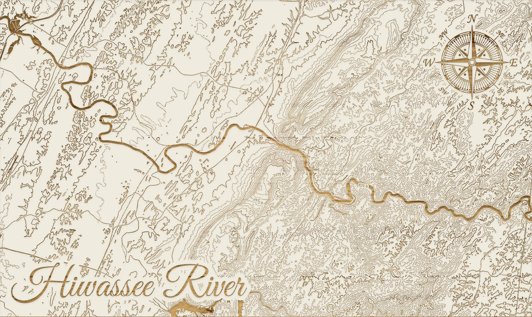 FP1860 - Hiwassee River, TN Engraved Map (Bronze)