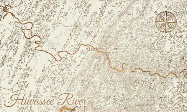FP1860 - Hiwassee River, TN Engraved Map (Bronze)