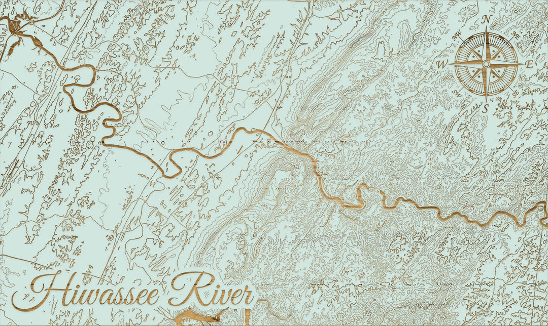 FP1860 - Hiwassee River, TN Engraved Map (Bronze)