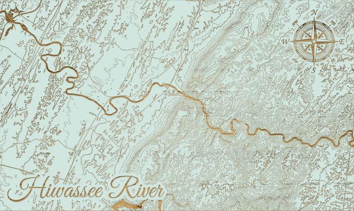 FP1860 - Hiwassee River, TN Engraved Map (Bronze)
