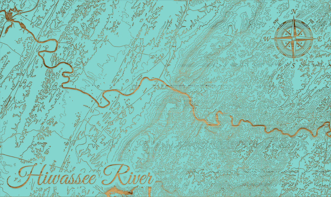 FP1860 - Hiwassee River, TN Engraved Map (Bronze)