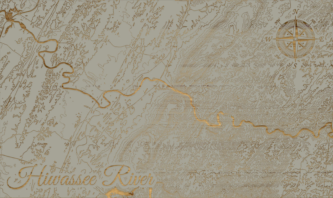 FP1860 - Hiwassee River, TN Engraved Map (Bronze)