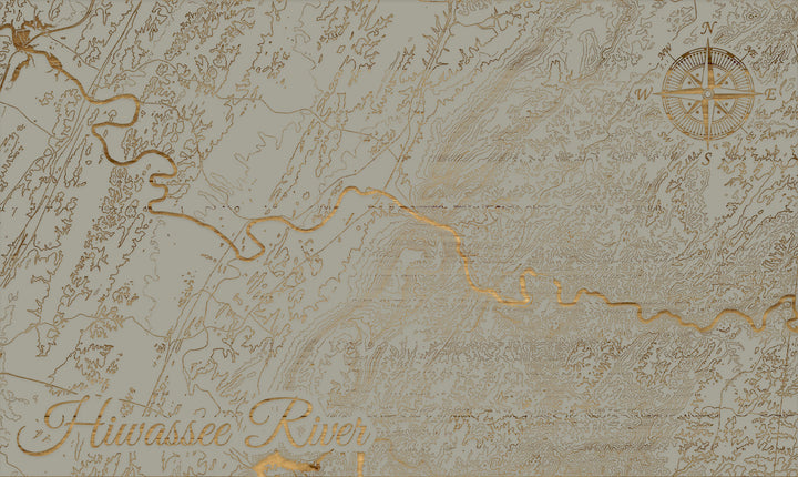 FP1860 - Hiwassee River, TN Engraved Map (Bronze)