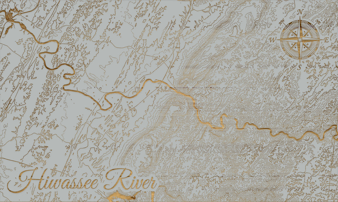 FP1860 - Hiwassee River, TN Engraved Map (Bronze)