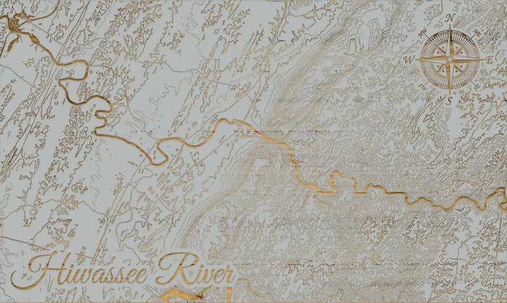 FP1860 - Hiwassee River, TN Engraved Map (Bronze)