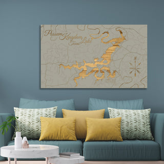 Possum Kingdom Lake, Texas Engraved Map (Standard)